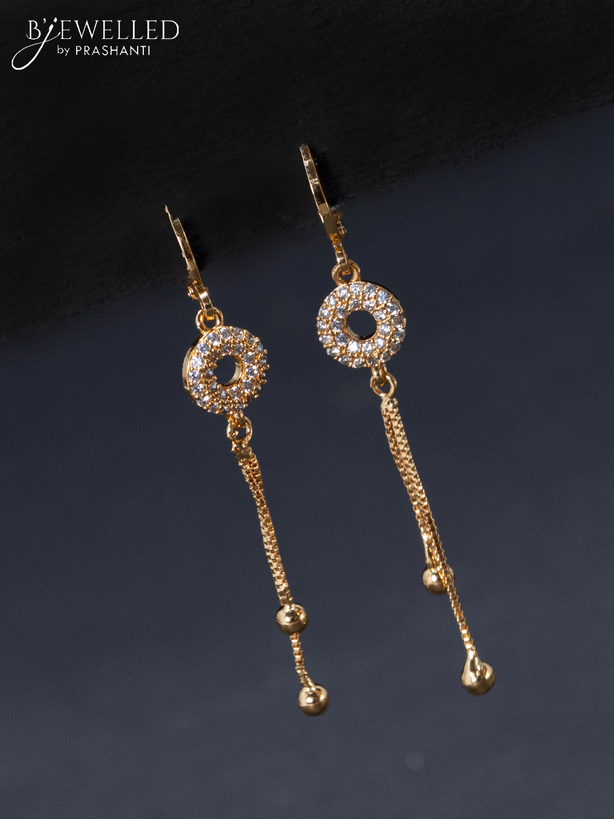 Ruby Drop Hanging Chain Earrings - 18k Yellow Gold